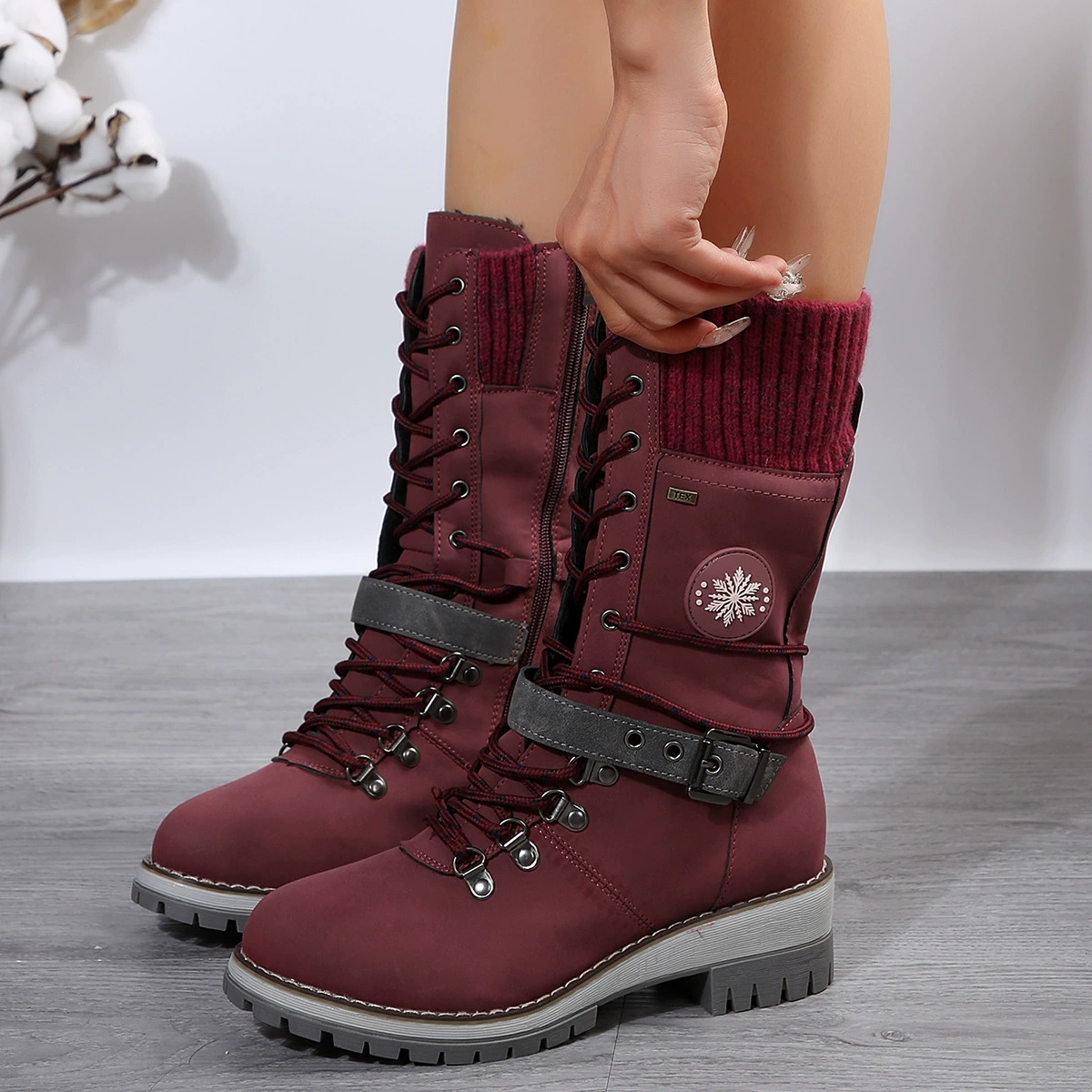 Lace Up Block Heel Boots, image 11