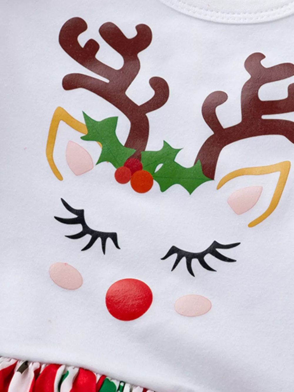 Children's 3 Piece Christmas Reindeer One-Piece Dress, image 3