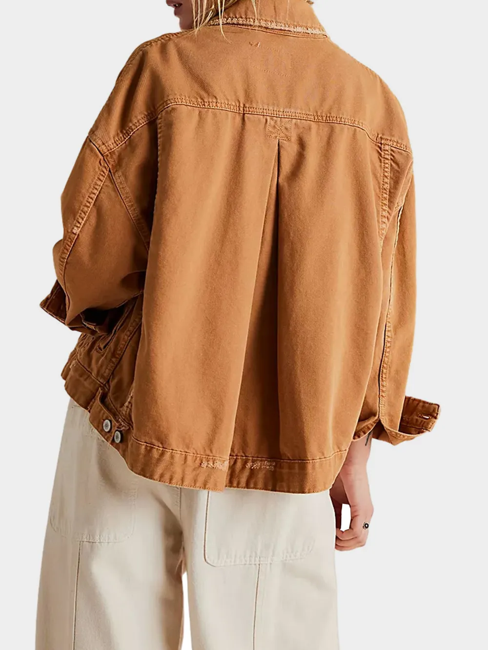 Button Up Drop Shoulder Denim Jacket, image 2