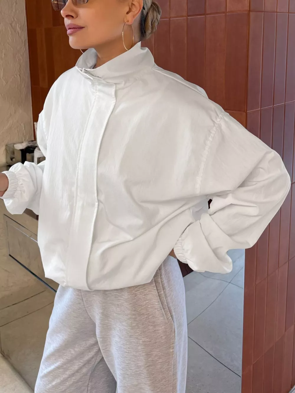 Zip Up Dropped Shoulder Jacket, image 10
