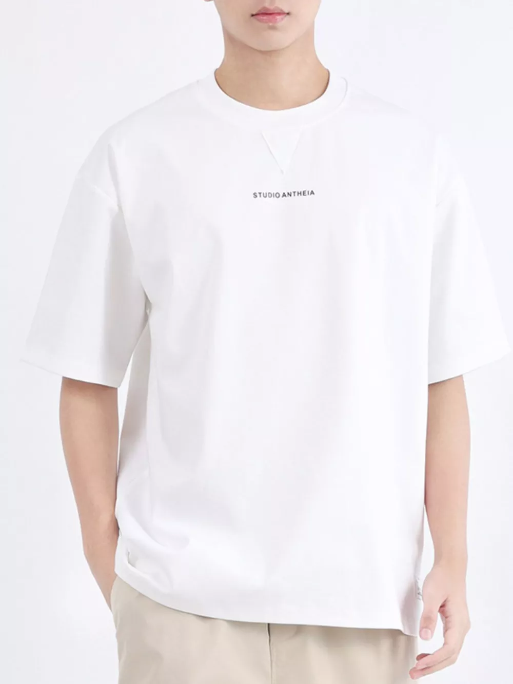 Men's Plus Size Letter Round Neck Oversized T-Shirt, image 5