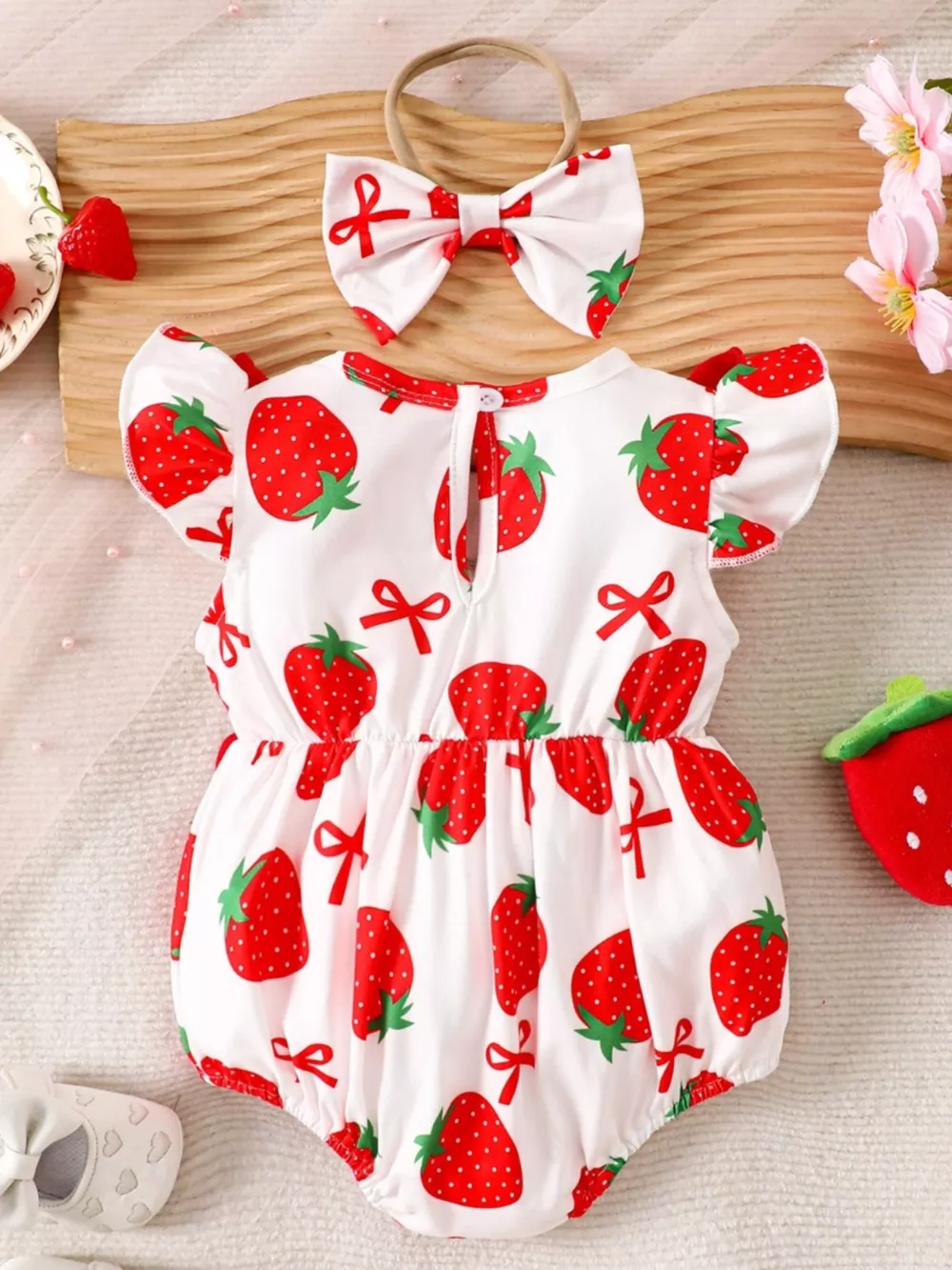 Children's Printed Ruffle Trim One-Piece with Headband, image 13