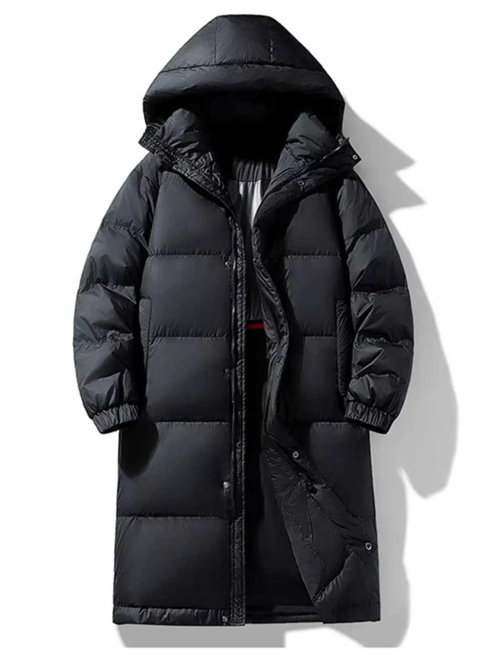 Men's Full Size Longline Hooded Down Coat Plus Size