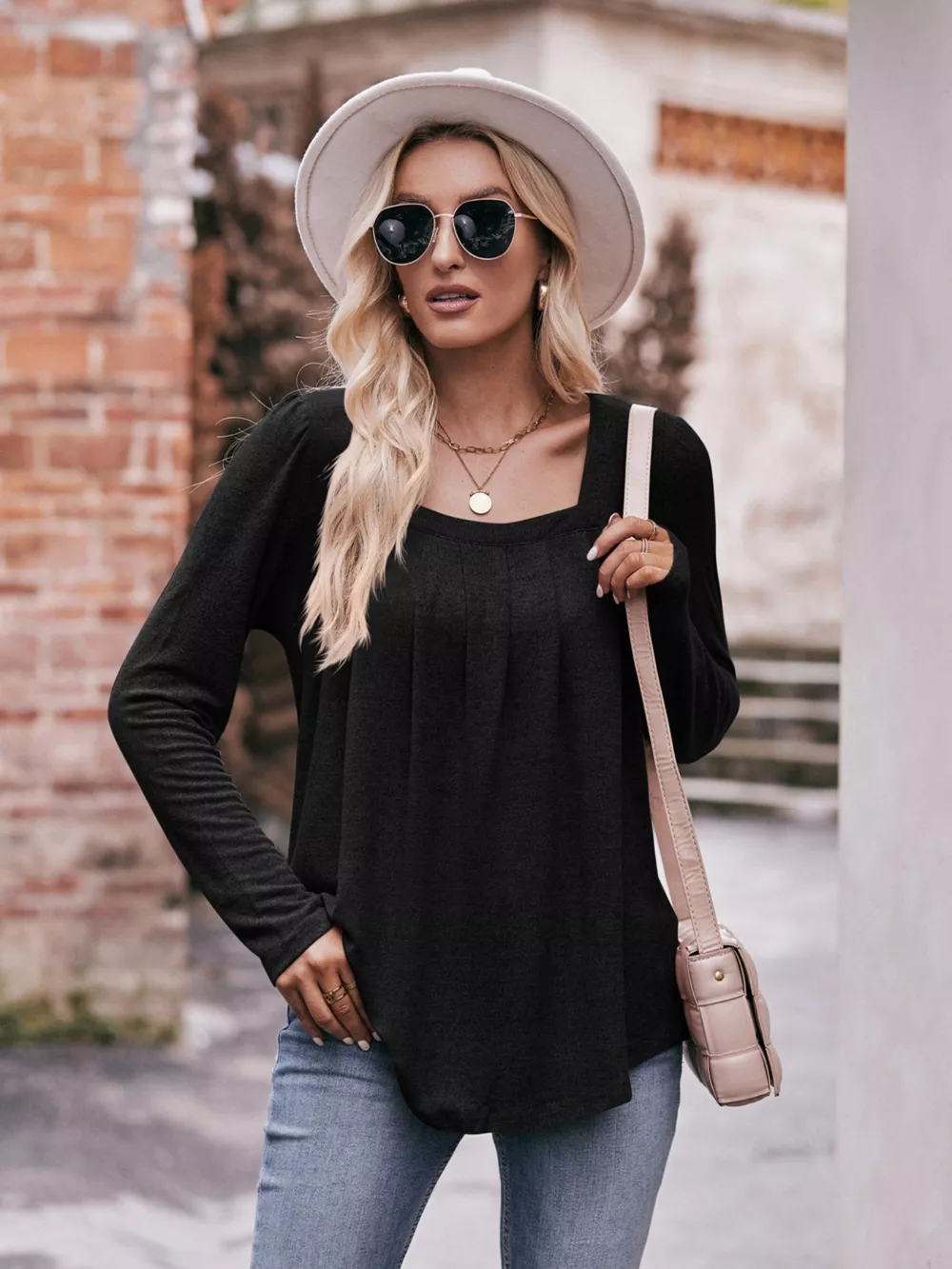 Square Neck Long Sleeve T-Shirt, image 30