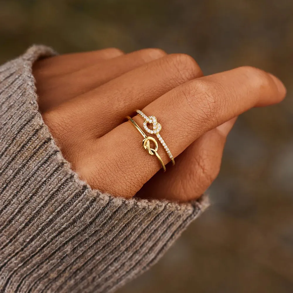 925 Sterling Silver Double-Layered Knot Ring, image 4
