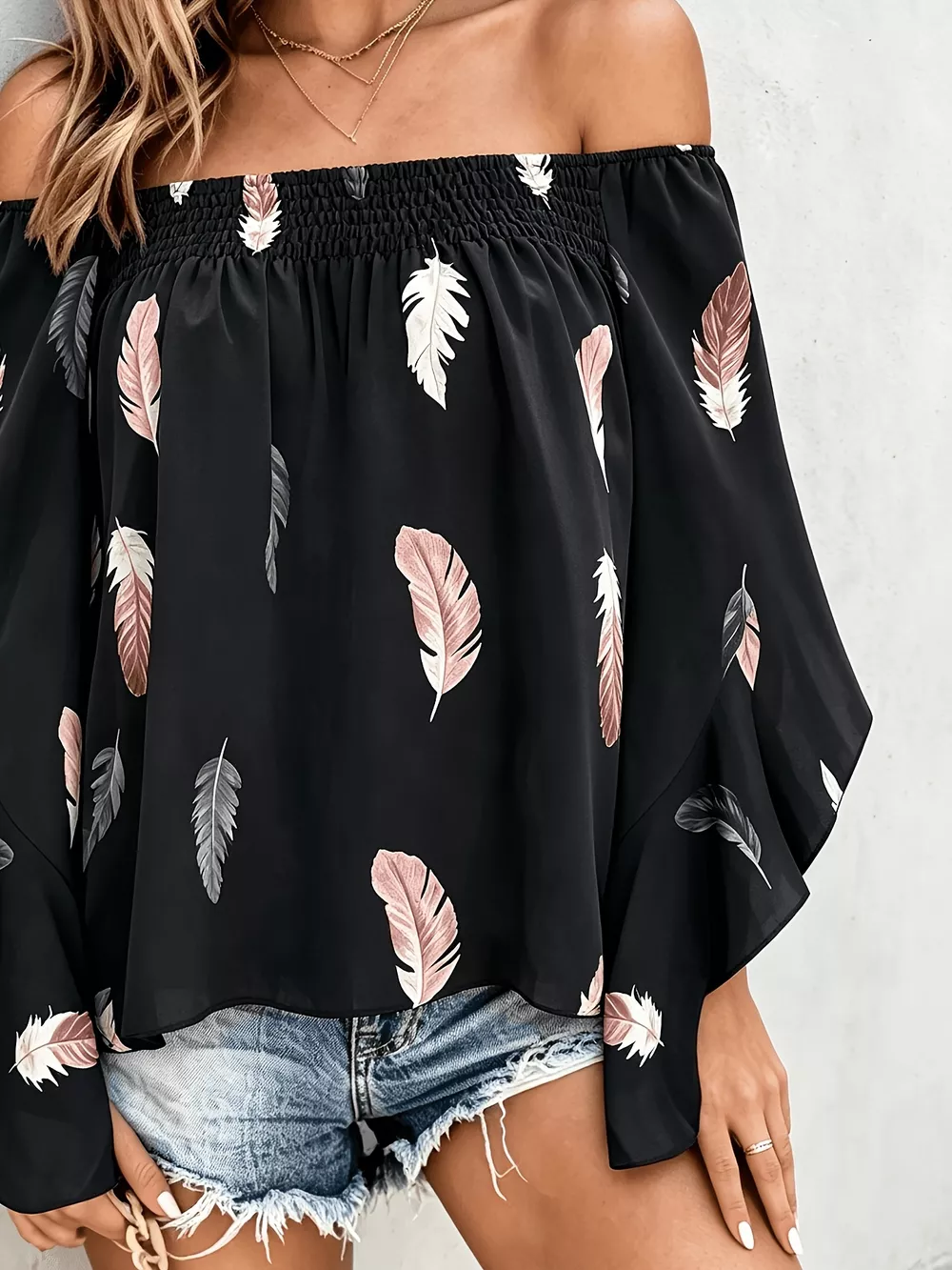 Printed Off Shoulder Blouse, image 16