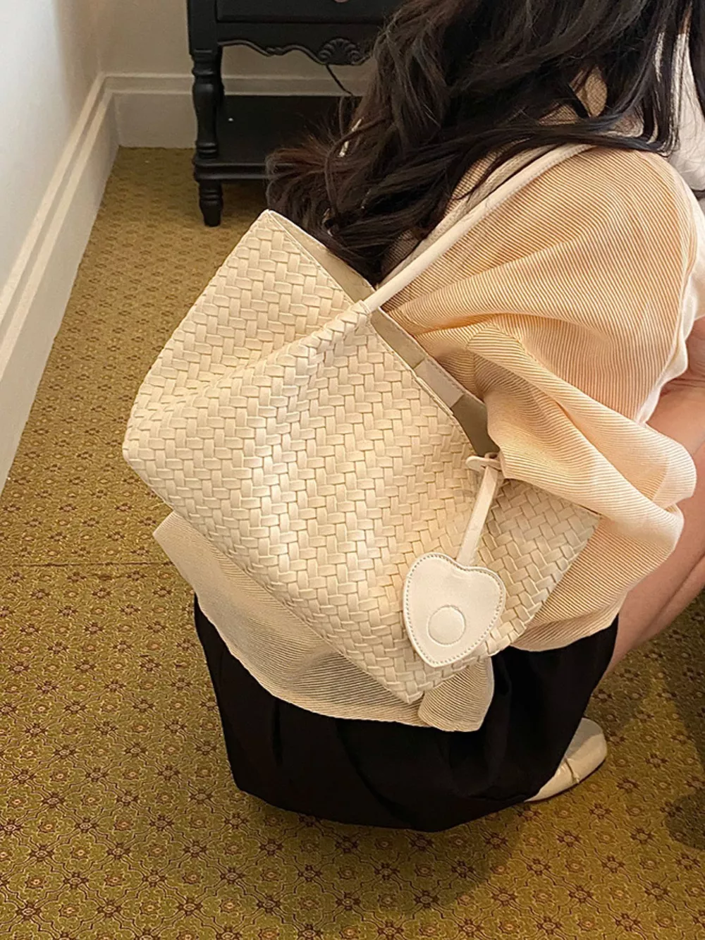 Woven Tote Shoulder Bag, image 2