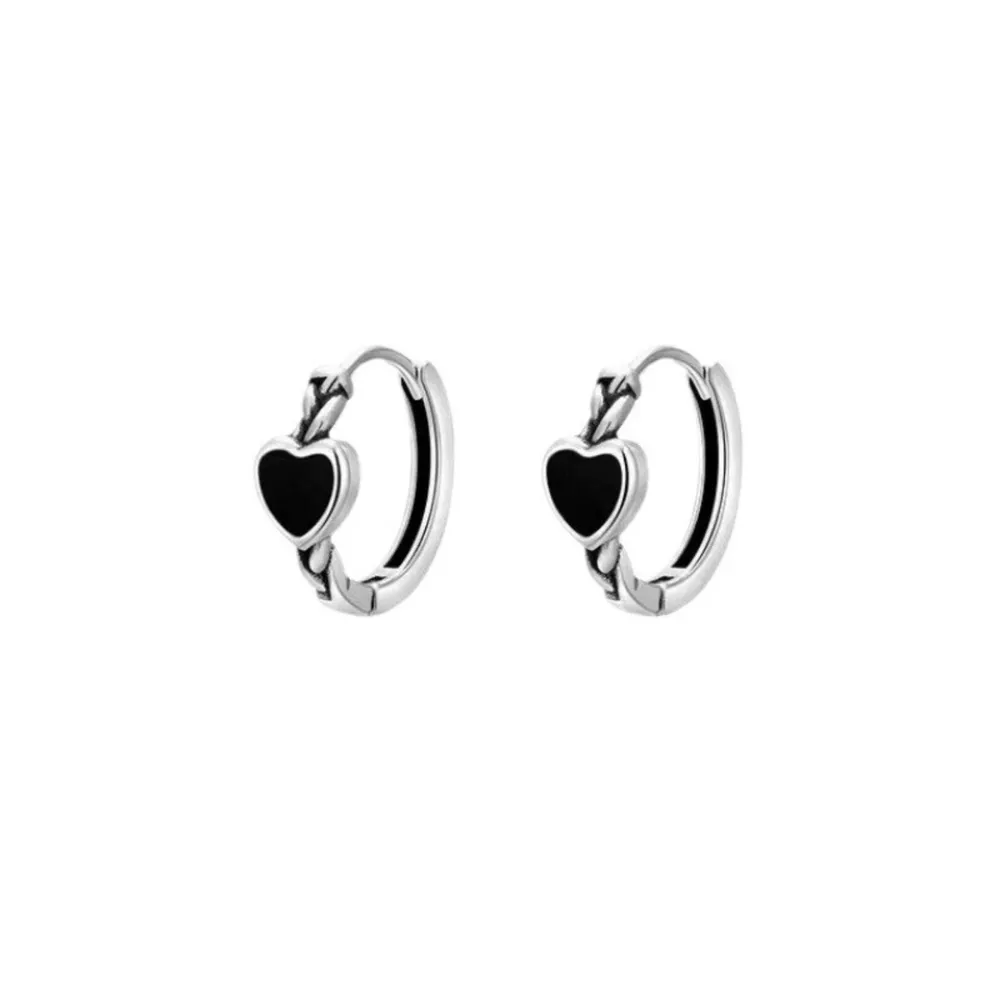 925 Sterling Silver Heart Hoop Earrings, image 4