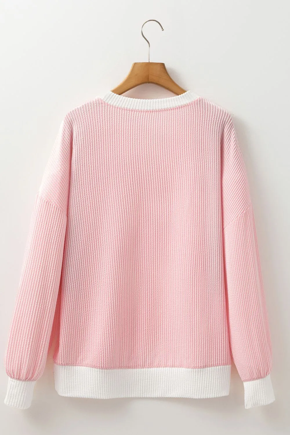Valentine’s Day Sequin Heart Long Sleeve Sweatshirt, image 4