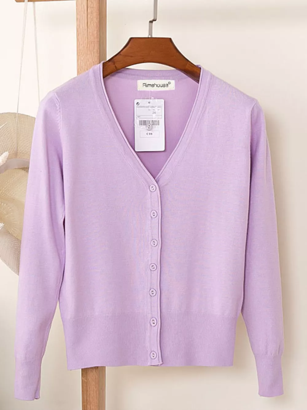 Classic V-Neck Button-Down Knit Cardigan, image 18