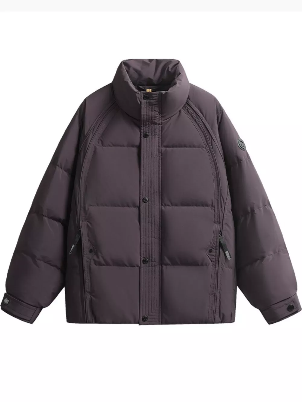 Men's Plus Size Stand Collar Puffer Jacket, image 2