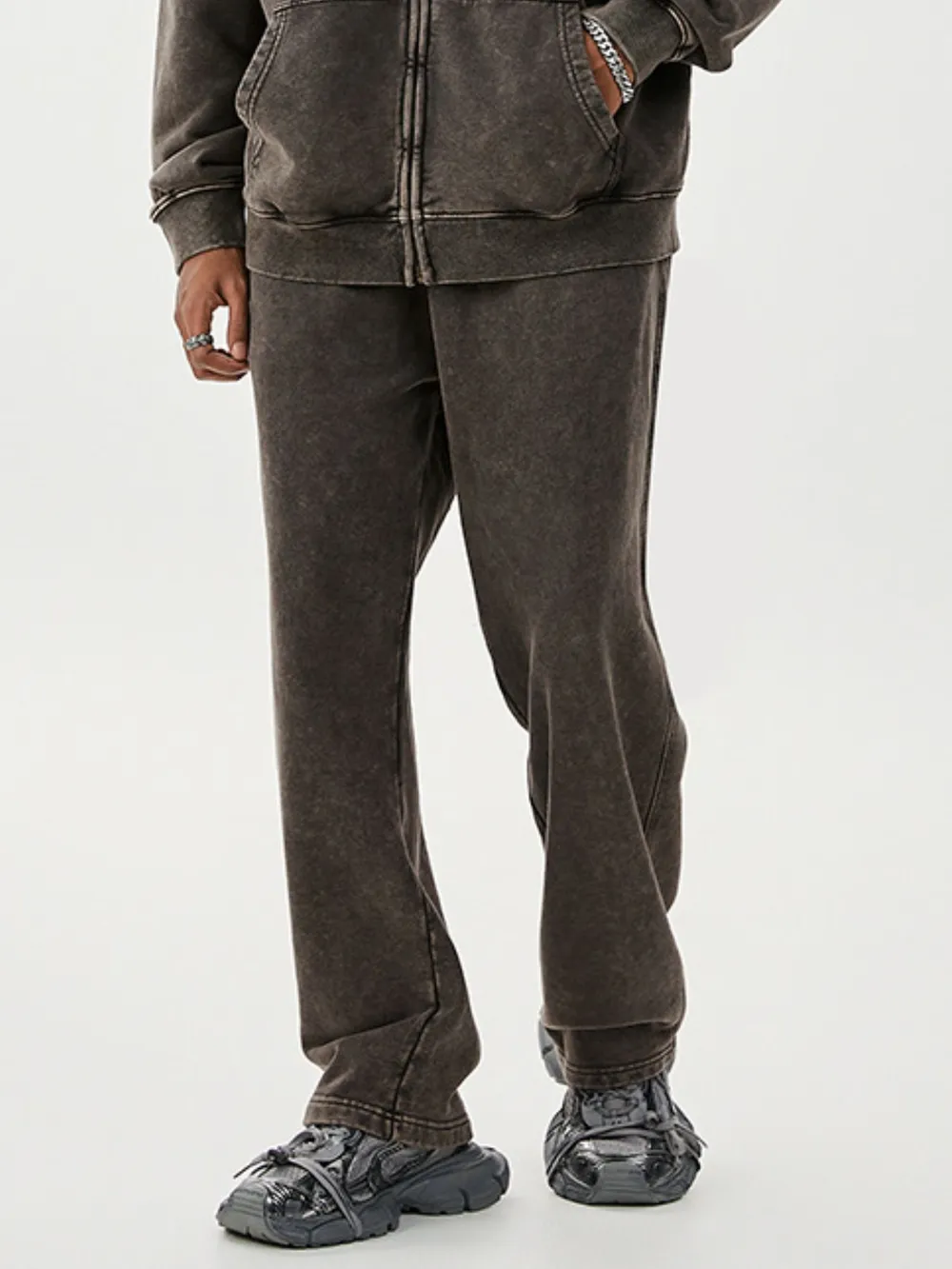 Men's Washed Relaxed Fit Sweatpants, image 6