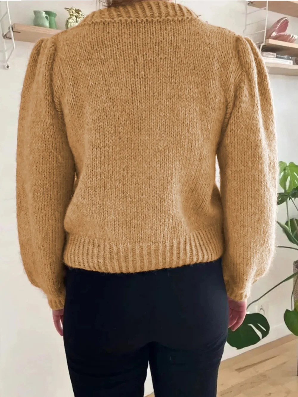 Textured Knit Round Neck Long Sleeve Sweater, image 2