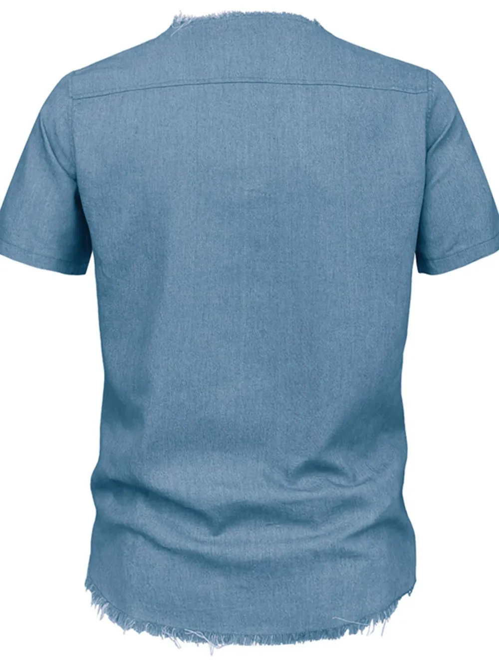 Men's Full Size Classic Raw Hem Short Sleeve Denim Top Plus Size, image 3