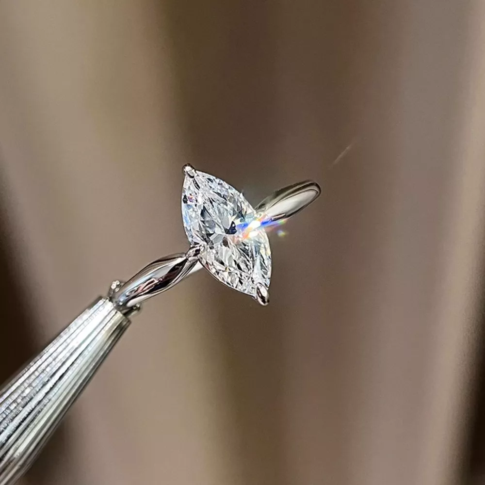 2 Carat Moissanite 925 Sterling Silver Ring, image 3
