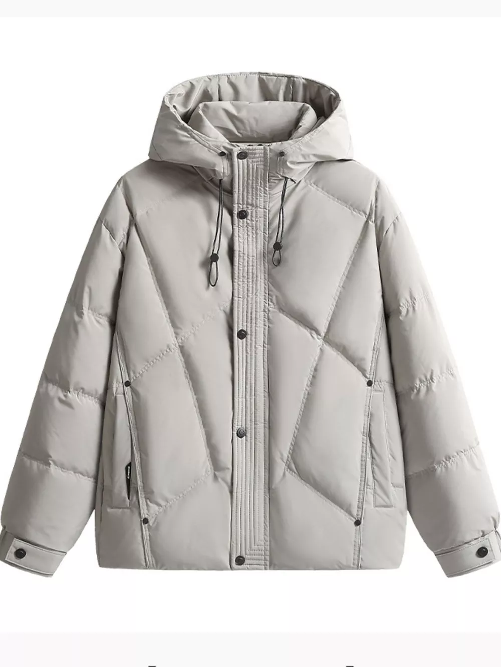 Men's Plus Size Diamond Quilted Hooded Puffer Jacket, image 5