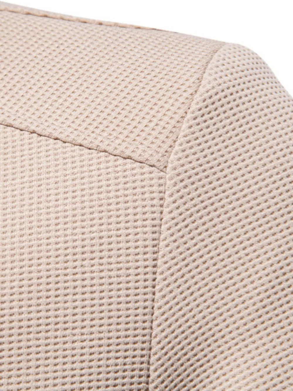 Men's Waffle Knit Baseball Collar Zip Up Jacket, image 6