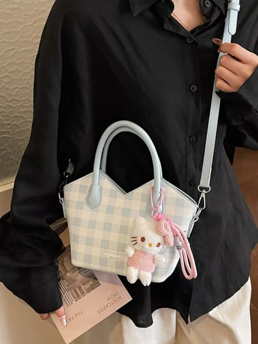 Plaid Pattern Crossbody Bag, image 4