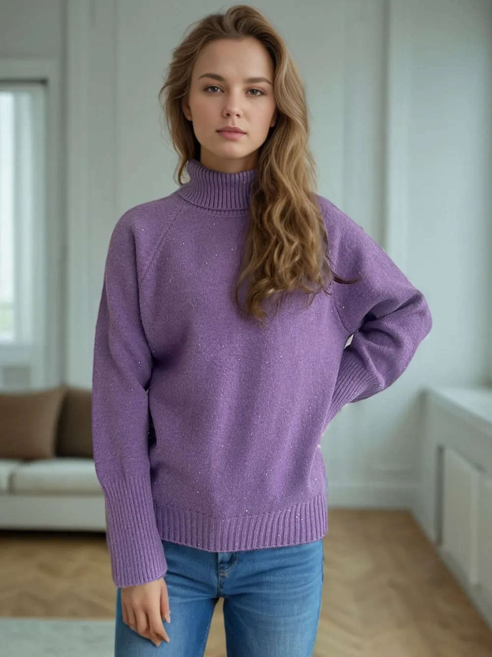 Turtleneck Raglan Sleeve Sweater, image 12