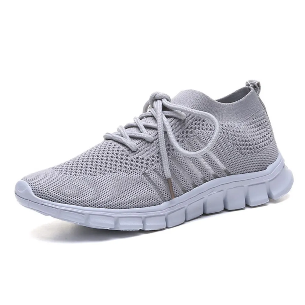 Breathable Mesh Round Toe Lace Up Athletic, image 9