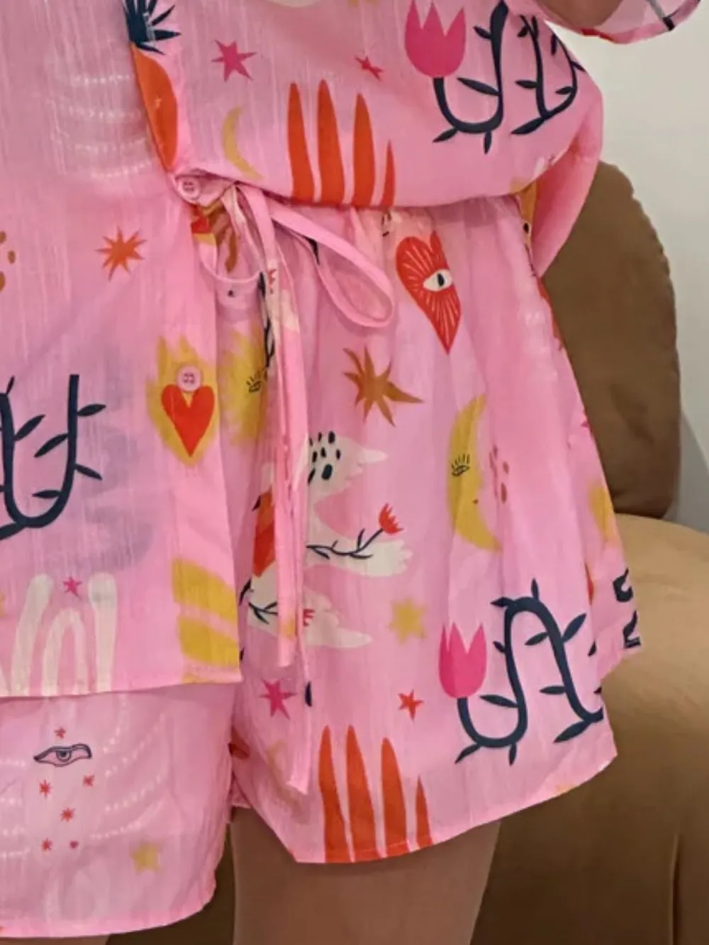 Printed Button Down Shirt and Shorts Set, image 9