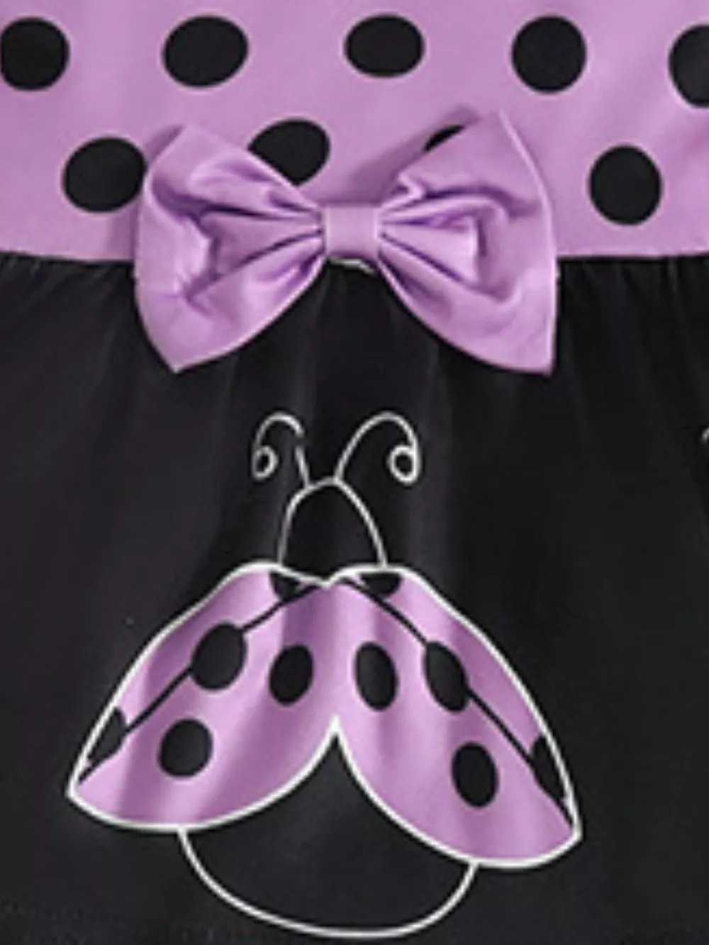 Children's Ladybug Print Ruffle Trim Top and Pants Set, image 6