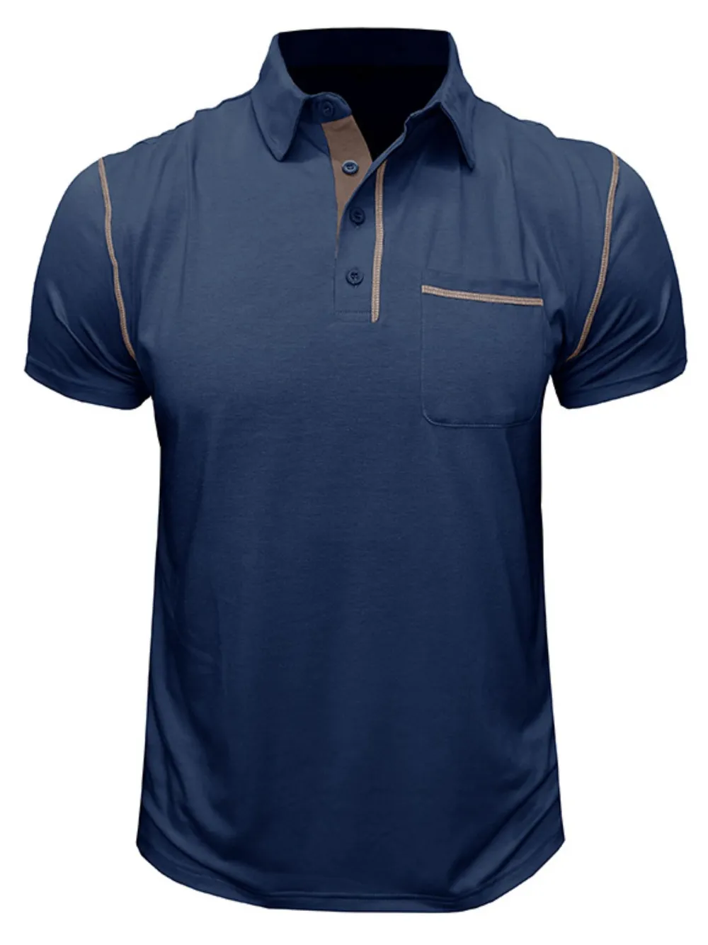 Men's Classic Polo Shirt with Contrast Stitching, image 10
