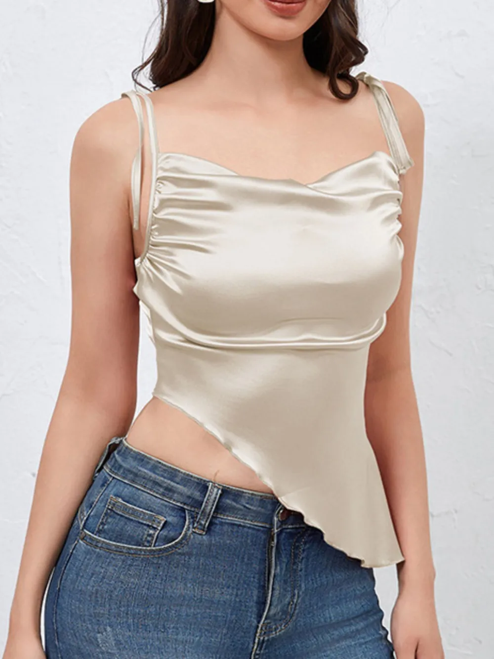 Asymmetrical Tie Shoulder Cami, image 3