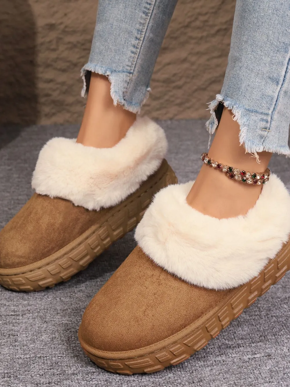 Faux Fur Lined Suede Winter Boots, image 3