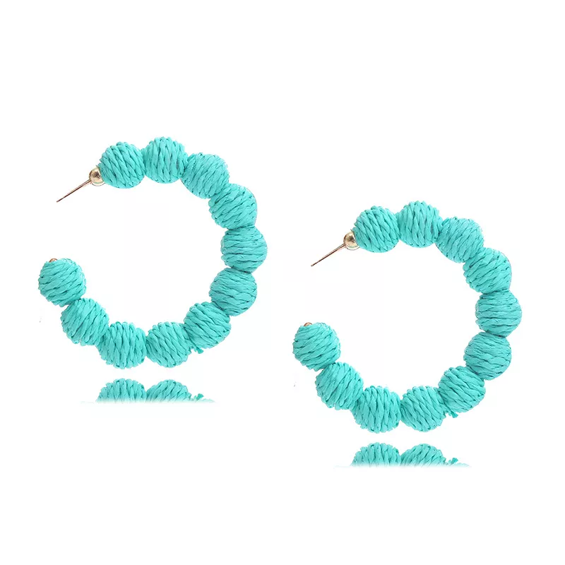 Raffia Grass C-Hoop Earrings, image 11
