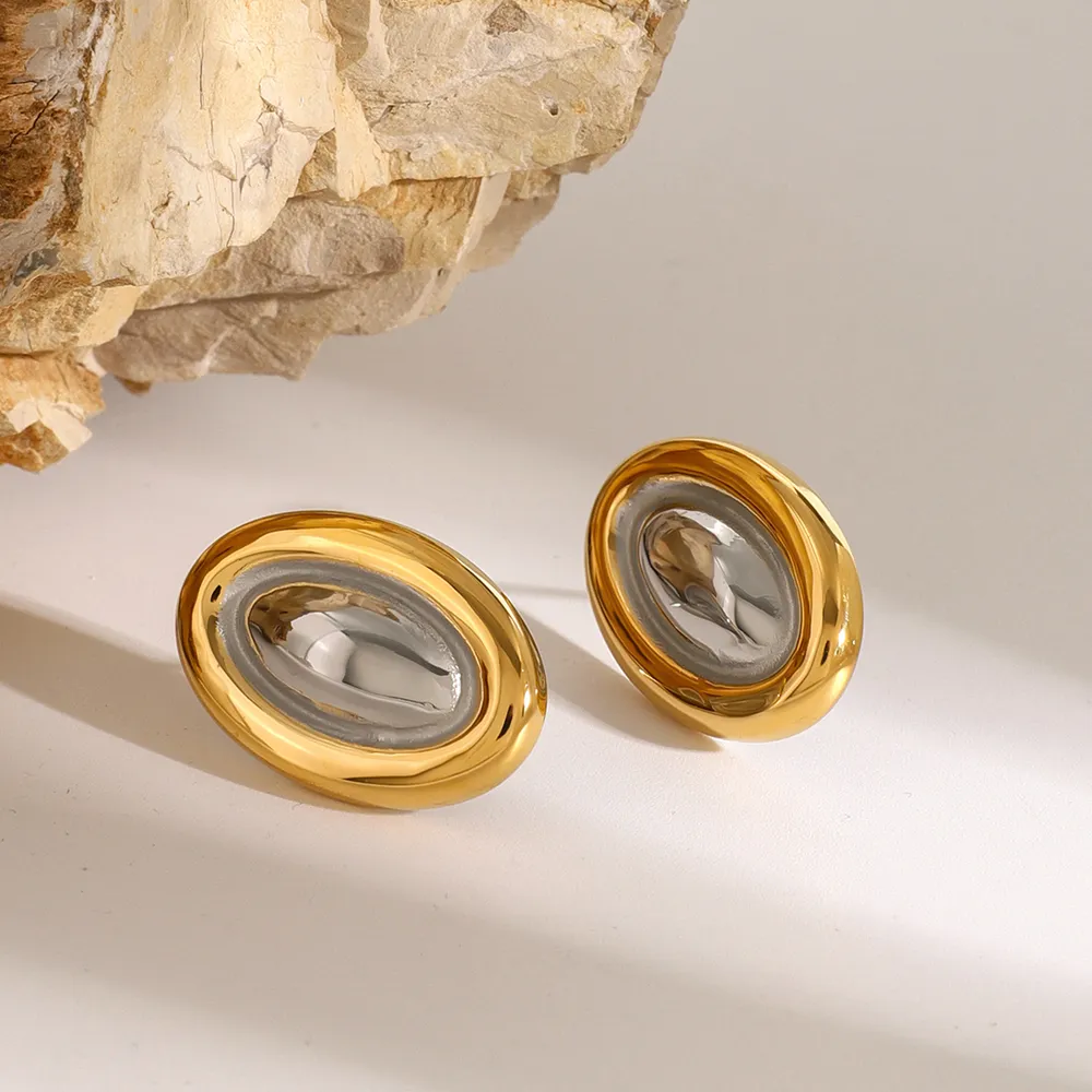 18K Gold-Plated Stainless Steel Stud Earring, image 4