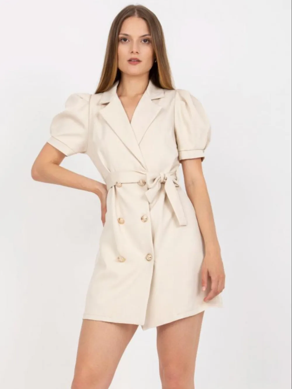 Tie Waist Short Sleeve Blazer Dress, image 19