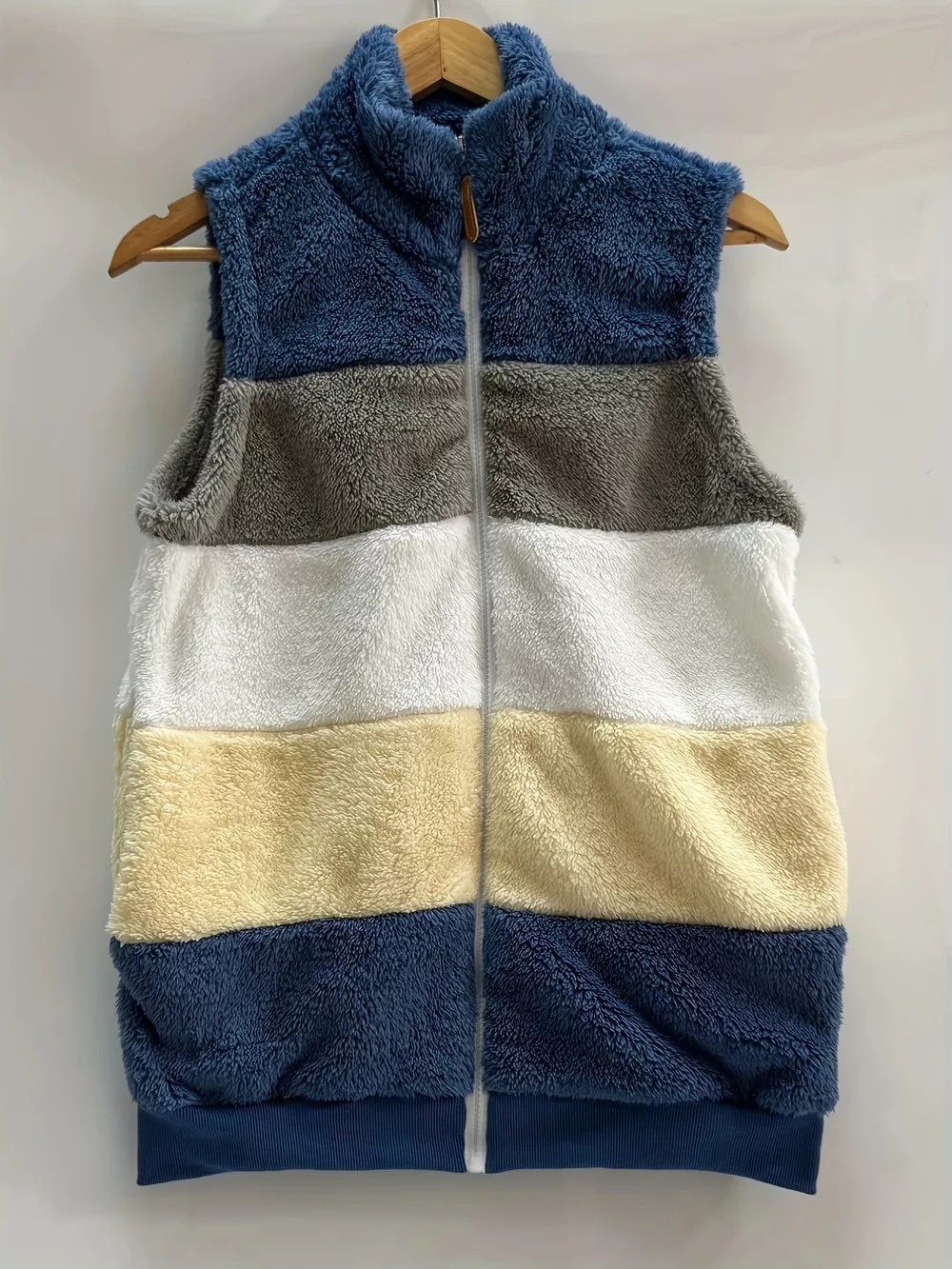 Color Block Zip Up Vest Coat, image 2