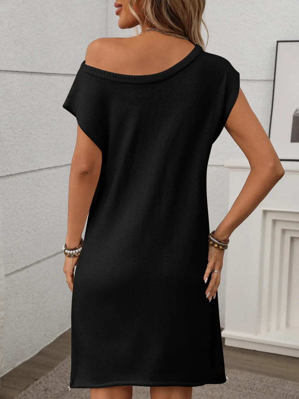 One Shoulder Mini Sweater Dress, image 10