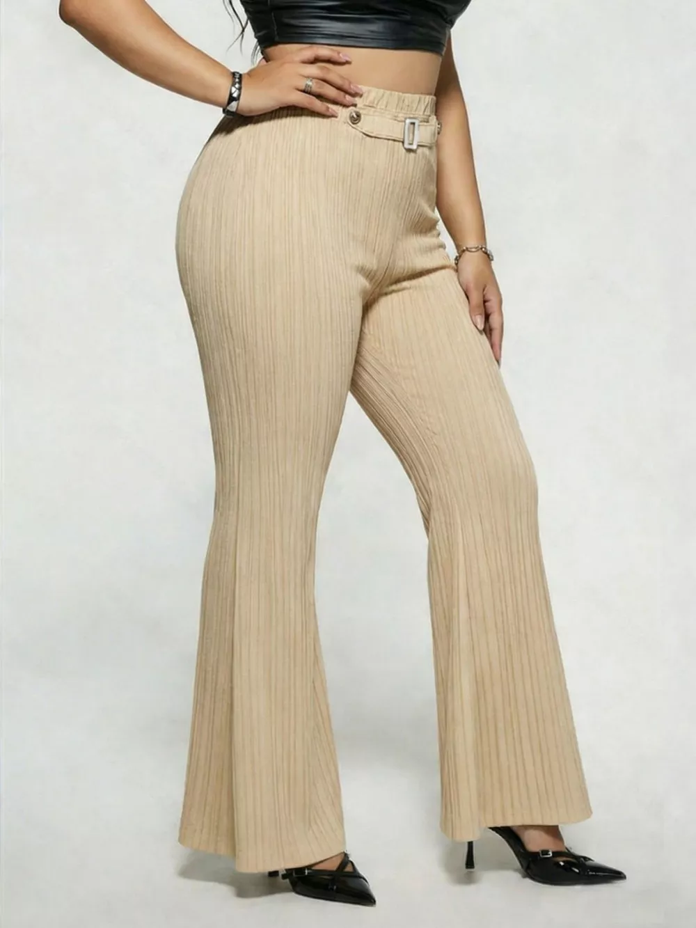 Plus Size High Waist Flare Pants, image 10