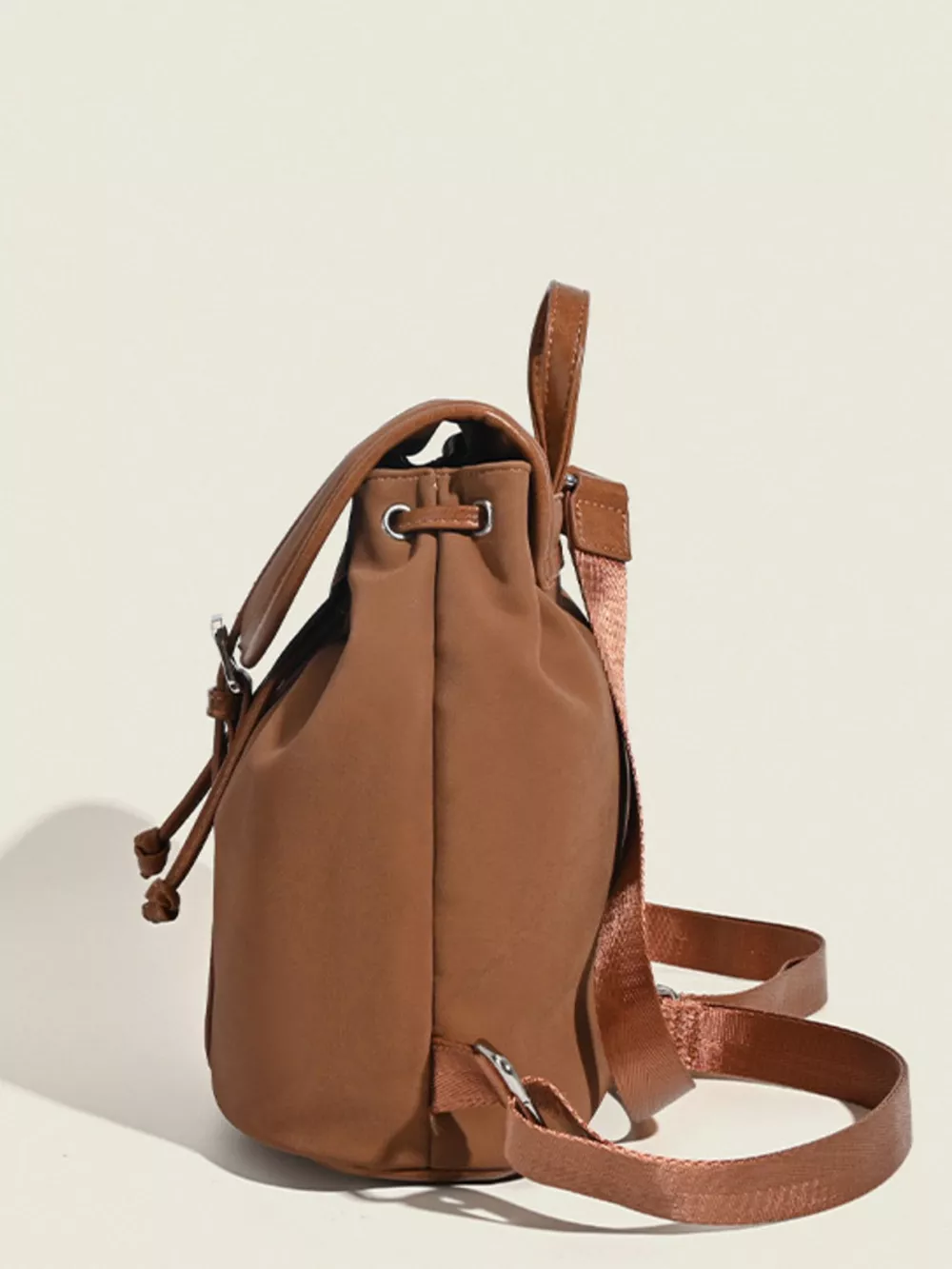 Drawstring Closure Flap Backpack Bag, image 5