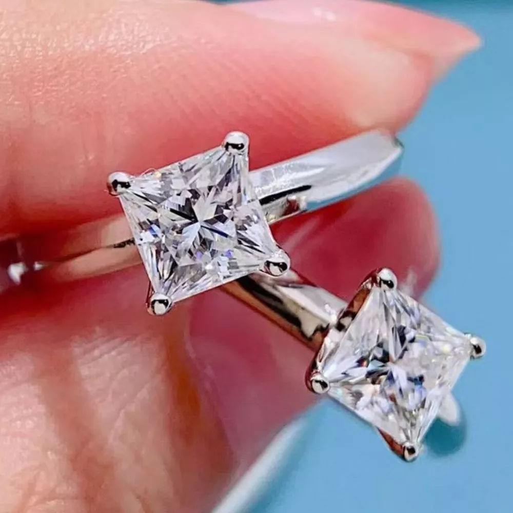 3 Carat 925 Sterling Silver Moissanite Ring, image 2