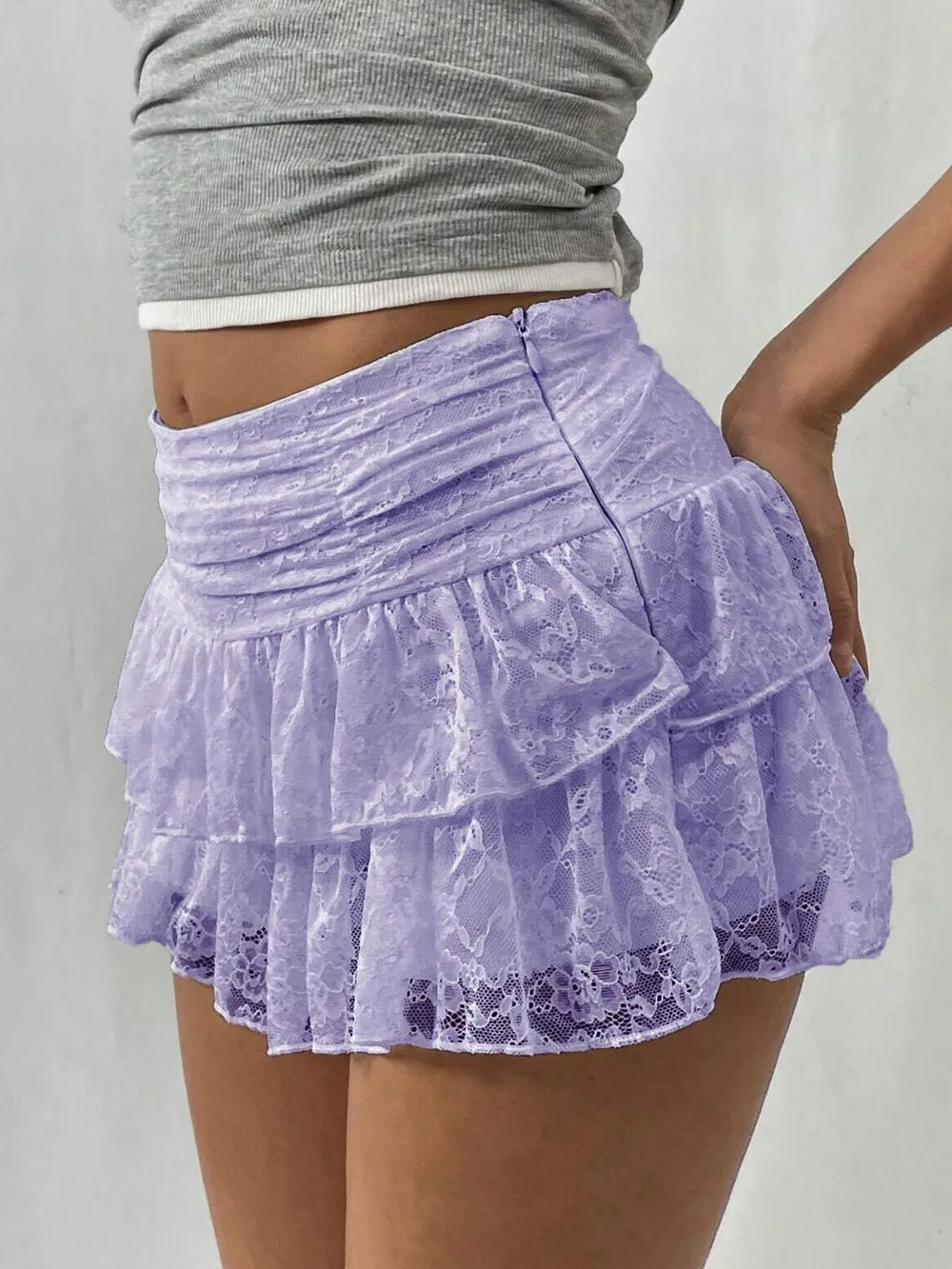 Lace Layered Mini Skirt, image 18