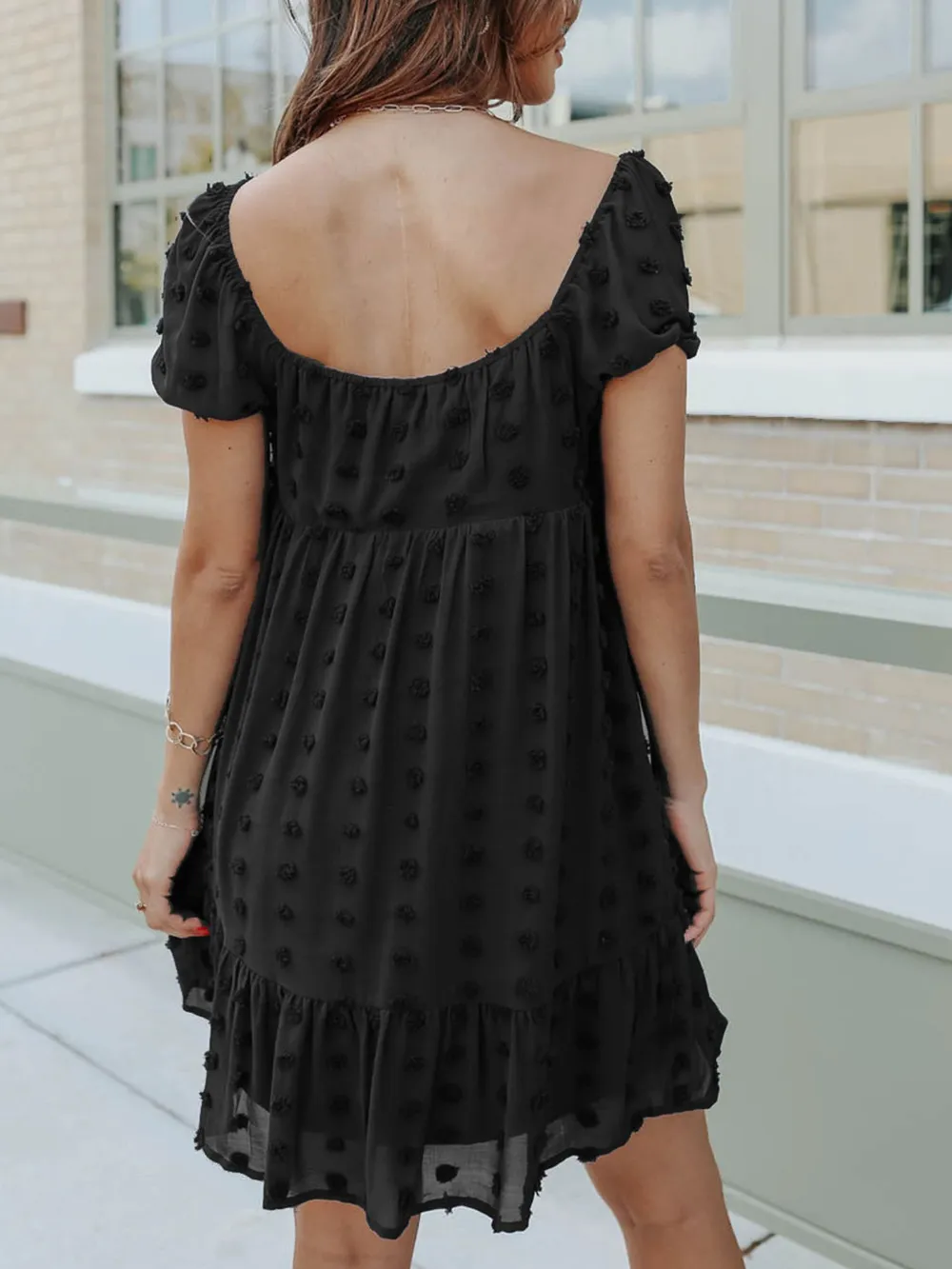 Swiss Dot Square Neck Mini Dress, image 9