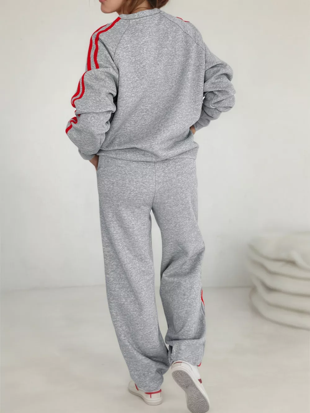 Casual Striped Sweatshirt and Pants Set, image 10