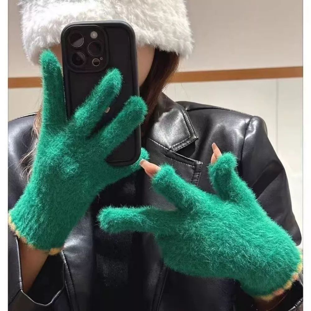 Fuzzy Knit Gloves, image 4
