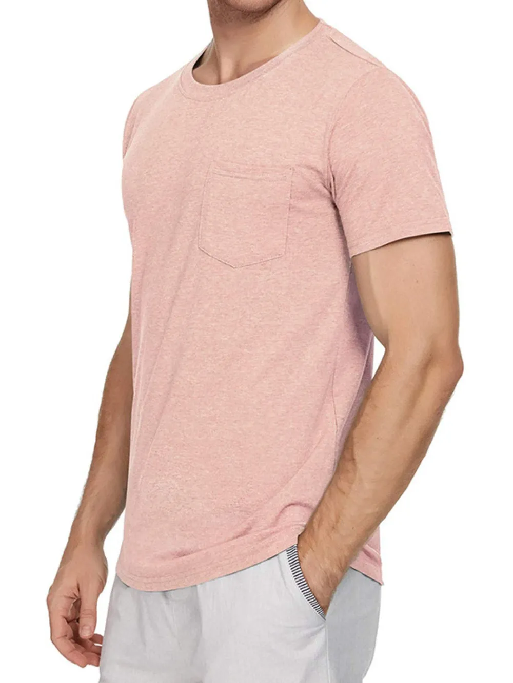 Men's Classic Round Neck Pocket T-Shirt, image 3