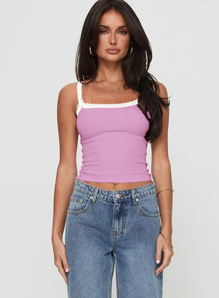 Lace Detail Cropped Cami, image 16