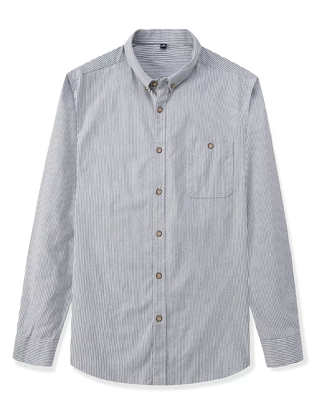 Men's Full Size Casual Striped Corduroy Shirt Plus Size, image 7