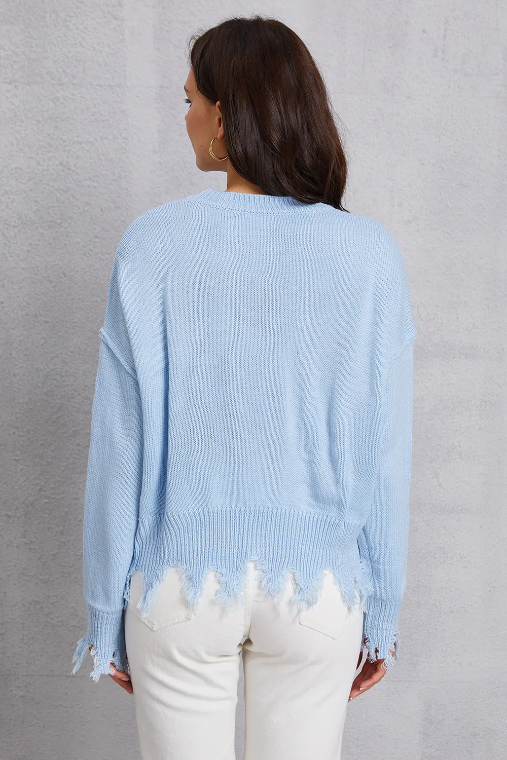 Lip Fringe Round Neck Sweater, image 3