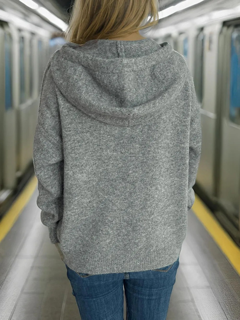 Drawstring Star Long Sleeve Hooded Sweater, image 7