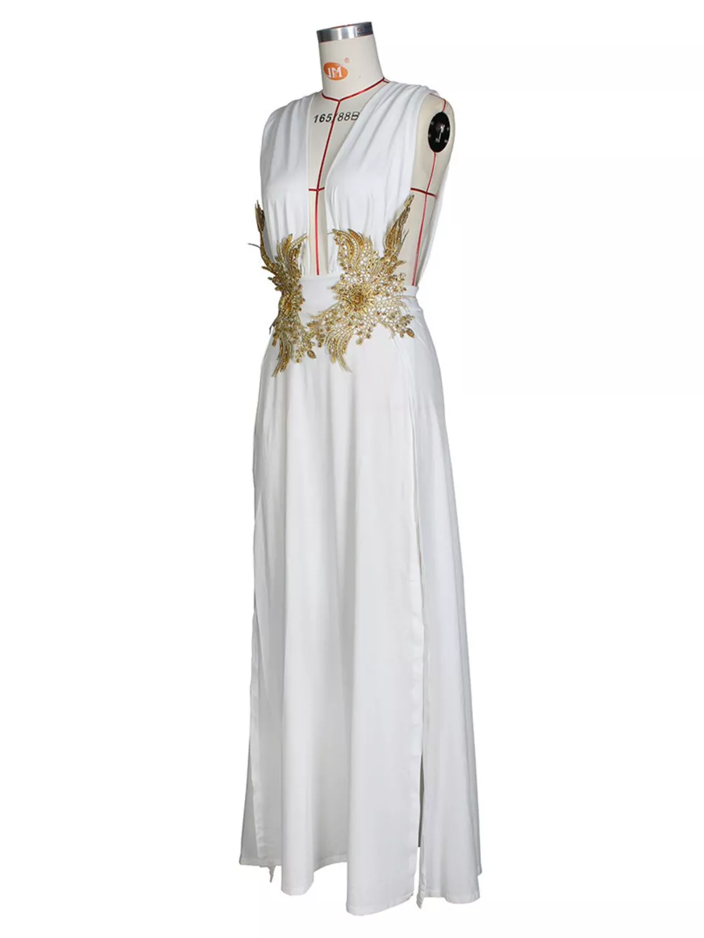 Deep V-Neck High Slit Maxi Dress, image 16