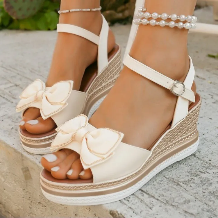 Peep Toe Wedge Sandals, image 5