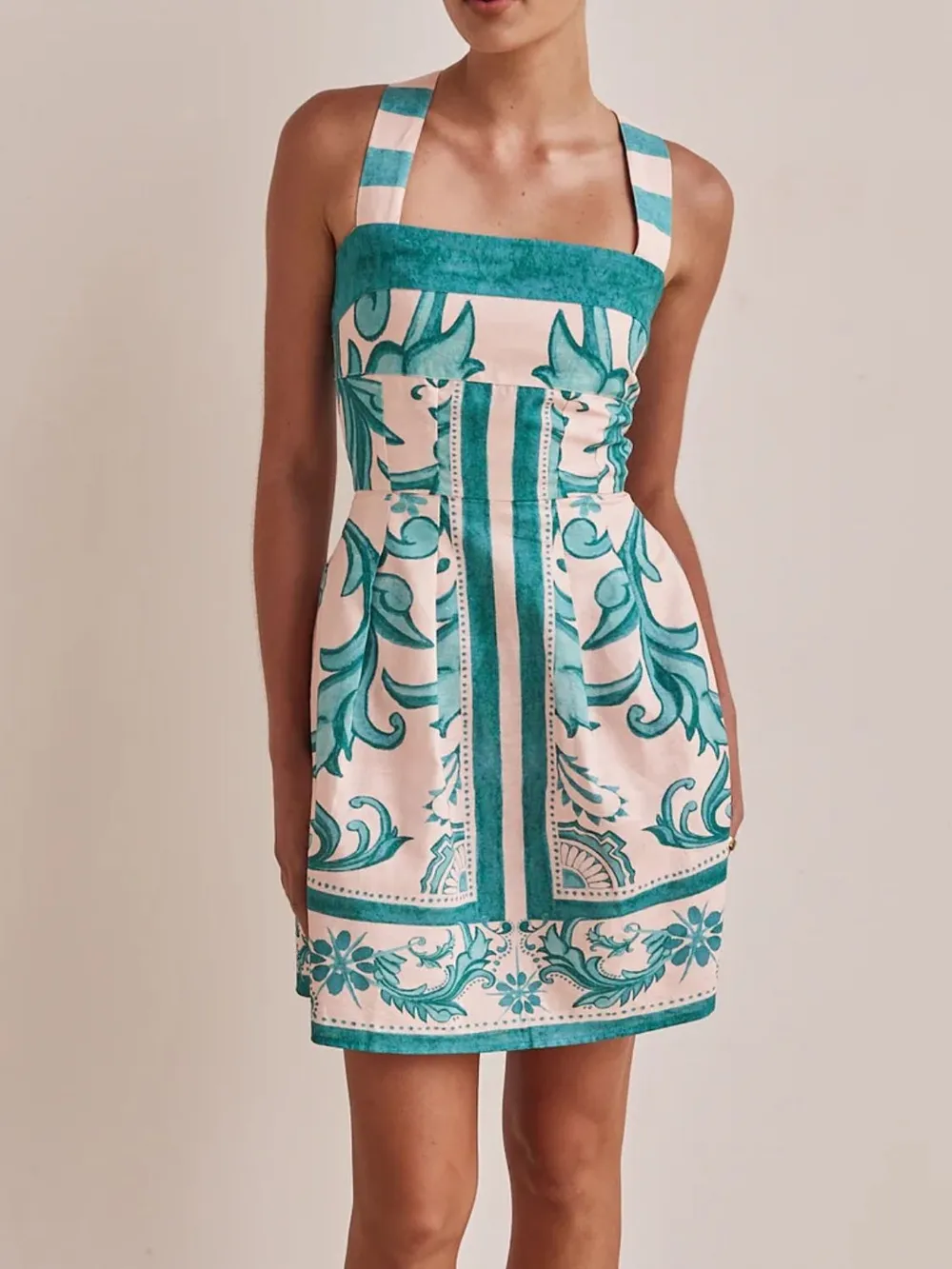 Printed Square Neck Midi Dress, image 21