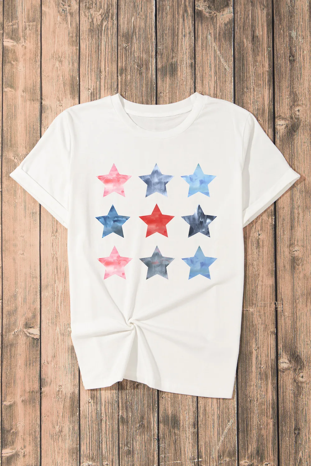 Star Round Neck Short Sleeve T-Shirt, image 6